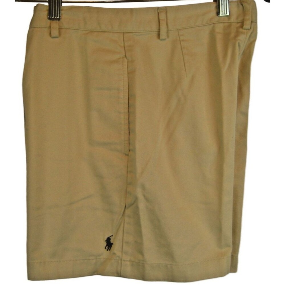 Womens Ralph Lauren Sport Khaki Cotton Flat Front Casual Shorts sz 8(29x5x10r)